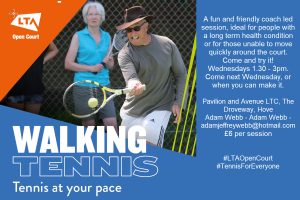 Pav & Ave Walking Tennis, each Wednesday